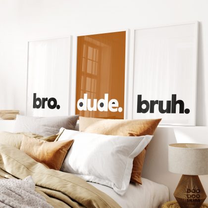 Rust Orange Boys Room Prints