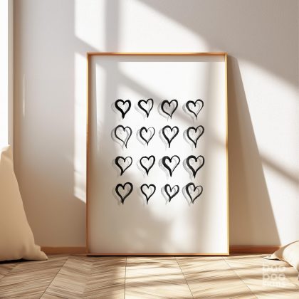 Hand Drawn Hearts Print