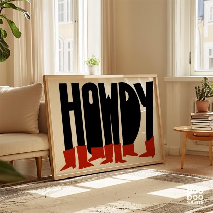 Howdy Cowboy Boots Print