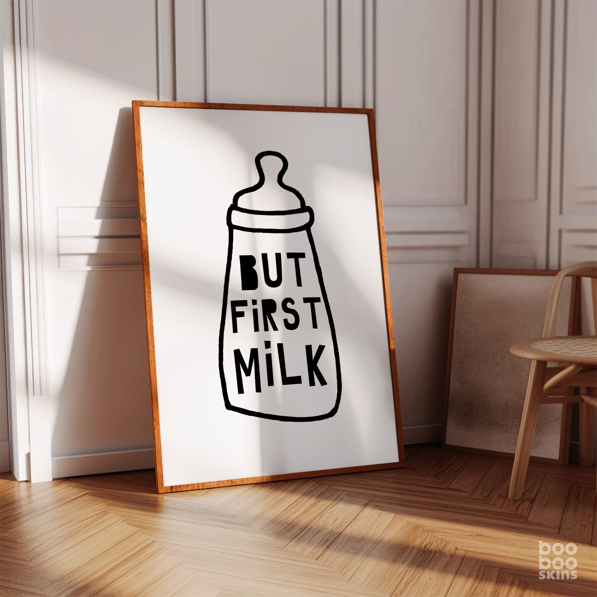 But First Milk Funny Nursery Print