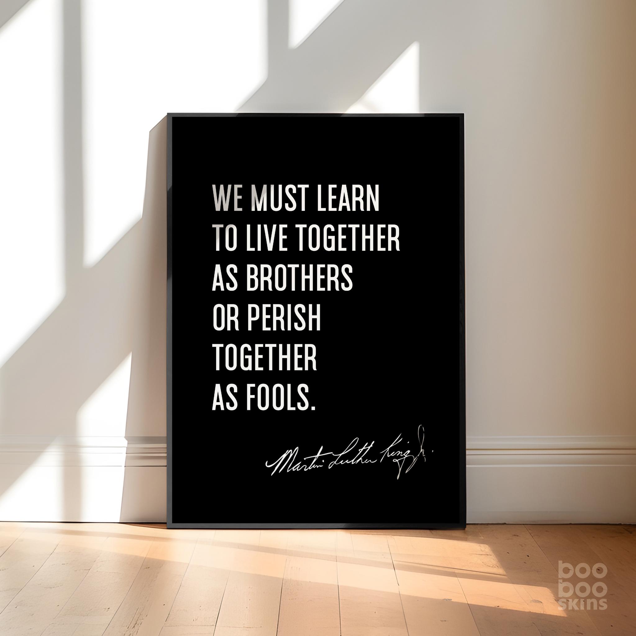 Martin Luther King Peace Togetherness Quote - Image 2