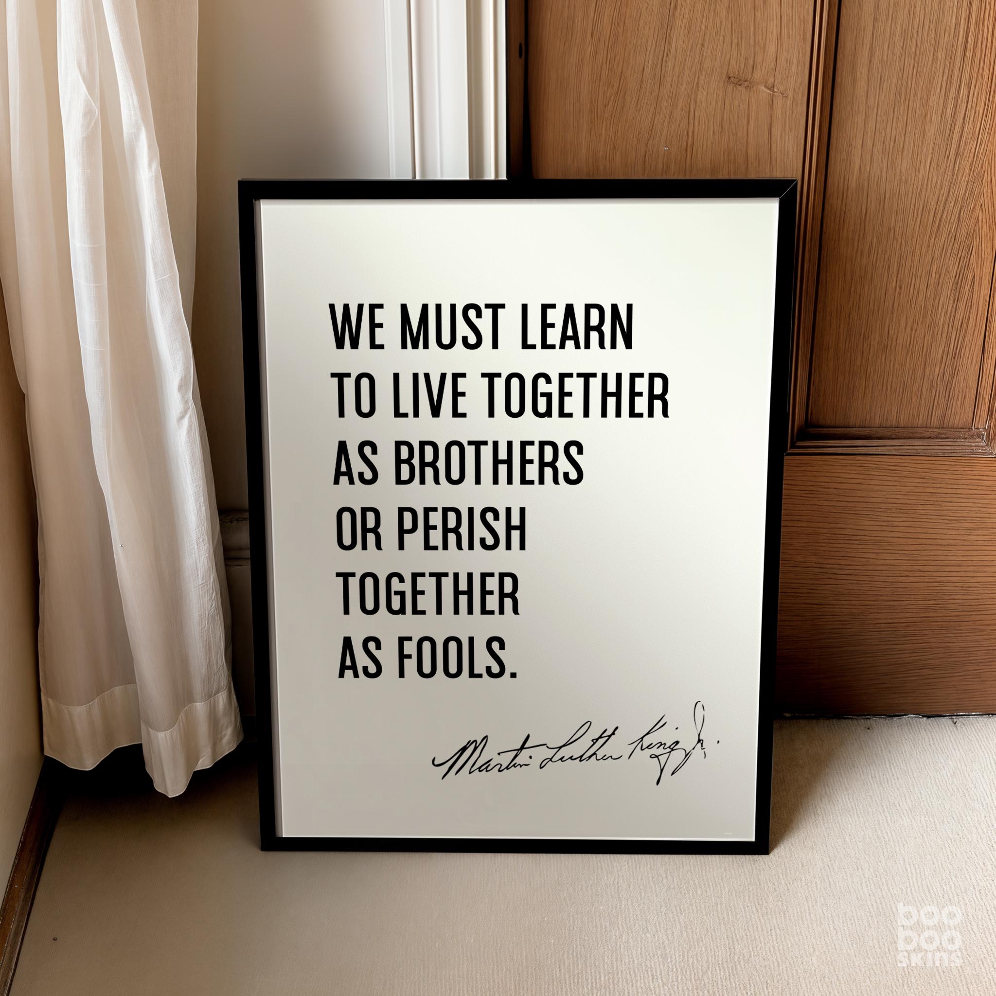 Martin Luther King Peace Togetherness Quote - Image 3